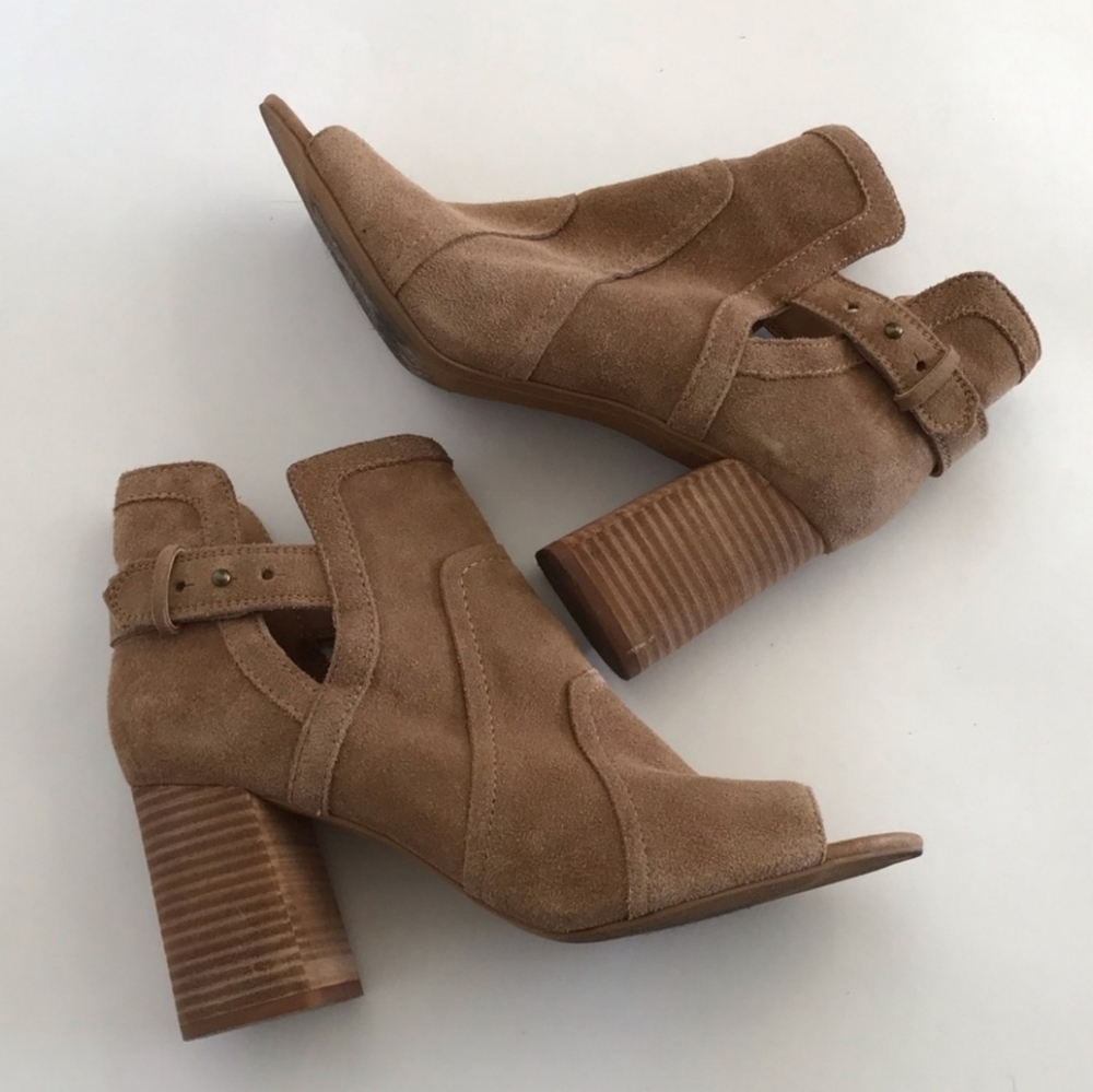 Joe's Jeans Cassia Suede Tan Block Heel Booties 9.5 - Picture 8 of 12